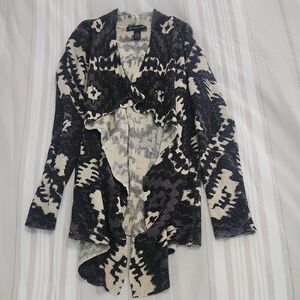 INC International Concepts Black and Cream Cardigan